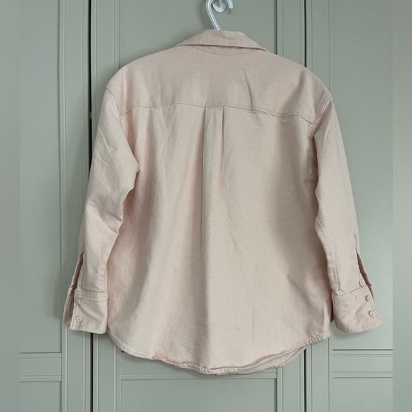 Levi’s Fresh Collection (Peapod) Oversized Pastel Pink Cotton Denim Shacket - Picture 7 of 9